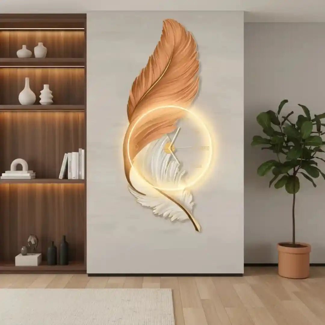 Feather Halo LED Wall Clock-Blue