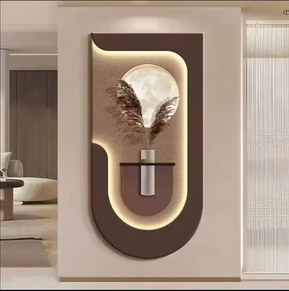 Lunar Pampas LED Wall Art-Coffee Brown