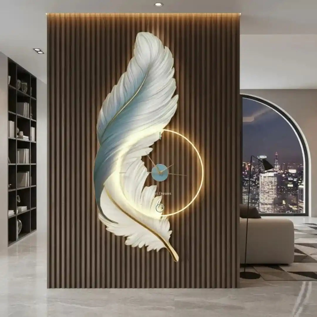 Feather Halo LED Wall Clock-Blue