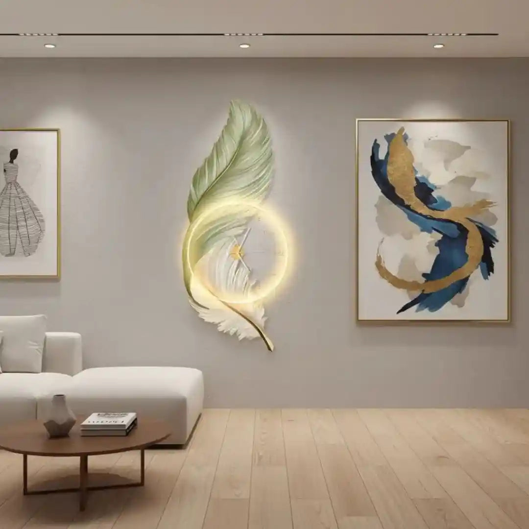 Feather Halo LED Wall Clock-Blue