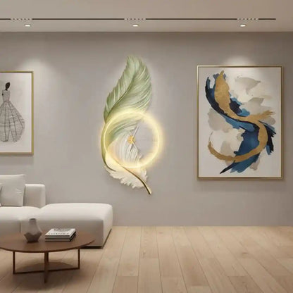 Feather Halo LED Wall Clock-Blue