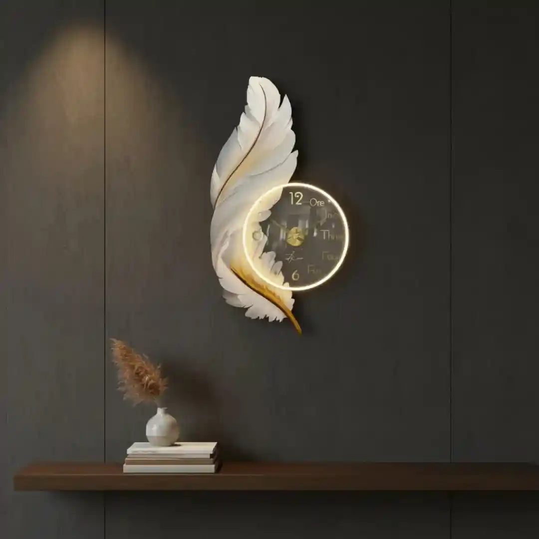 Feather Halo LED Wall Clock-Blue