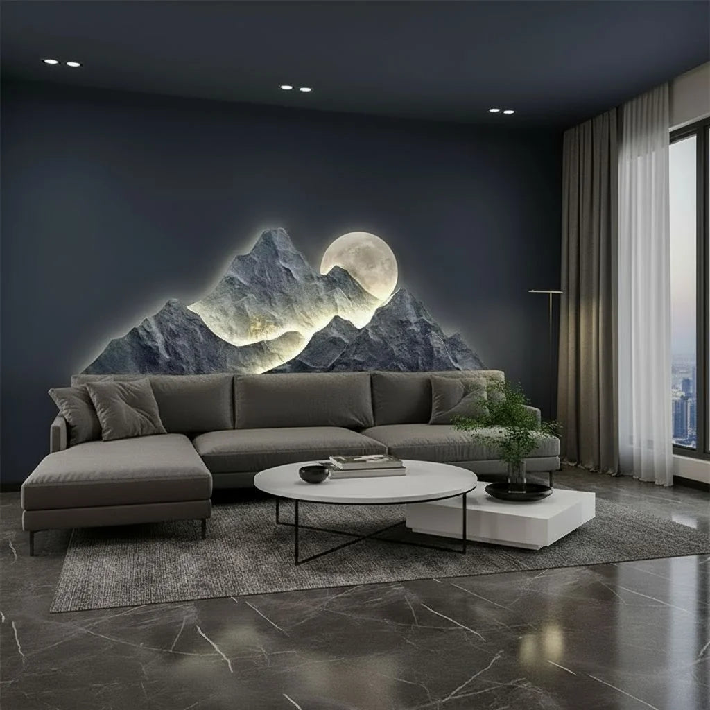 Moonlit Mountain LED Wall Sculpture