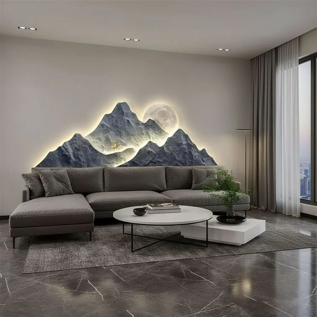 Moonlit Mountain LED Wall Sculpture
