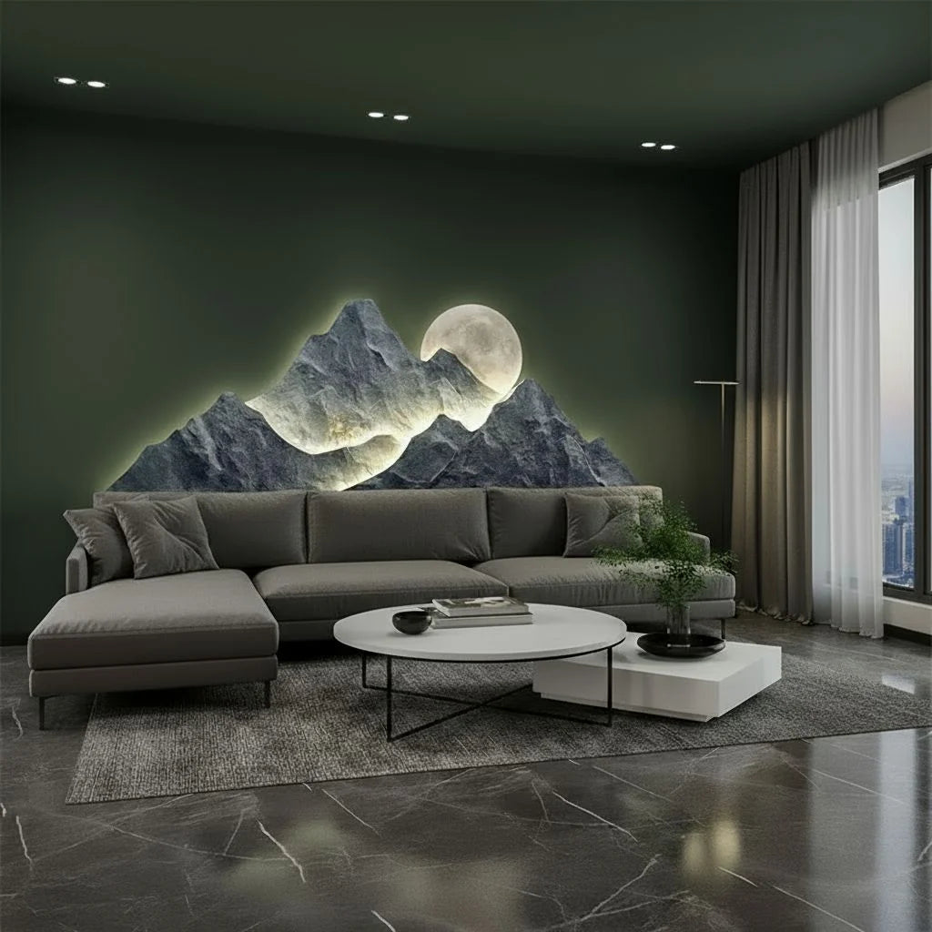 Moonlit Mountain LED Wall Sculpture